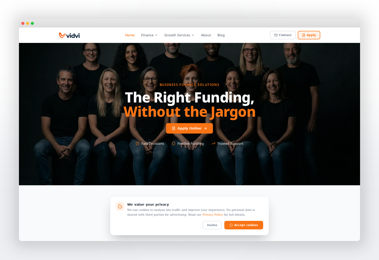 Vidvi website homepage screenshot