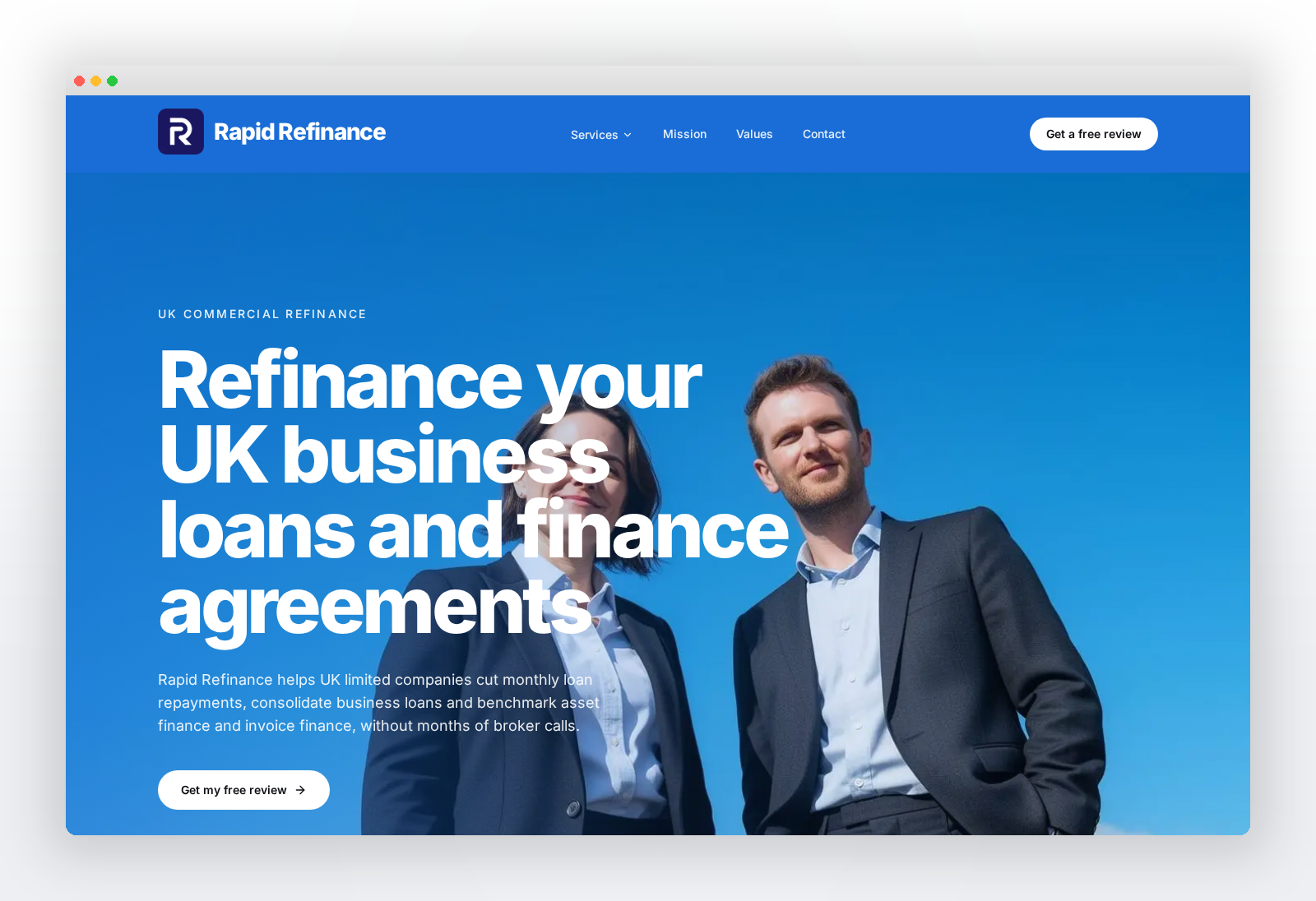 RapidRefinance website homepage screenshot